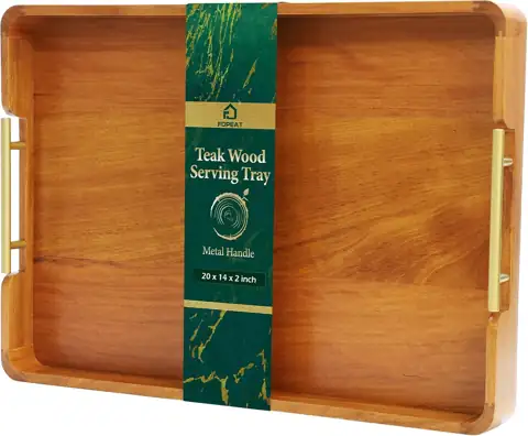 Solid Teak Wood Serving Tray… — Photo 1