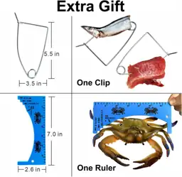 Palmyth Wire Grid Bottom Crab Nets Two Ring Crab Kit with Harness and ...
