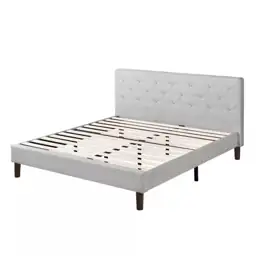 Shalini Light Gray Upholstered Steel… — Photo 1