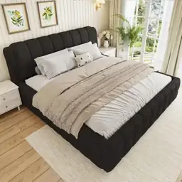 Black Wood Frame King Size Platform Bed | Triangle Liquidators
