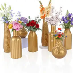 8 Pack Gold Glass Vases,… — Photo 1