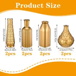 8 Pack Gold Glass Vases,… — Photo 2