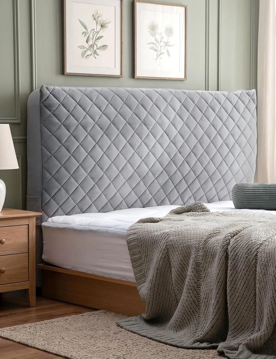 Velvet Headboard Slipcover - Stretch… — Photo 1