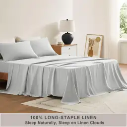 TOSMO 100% Linen Sheets, French… — Photo 2