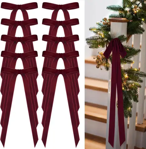 24 Pcs Burgundy Velvet Christmas… — Photo 1