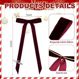 24 Pcs Burgundy Velvet Christmas… — Photo 2