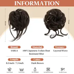 SARLA 2PCS Dark Brown Messy… — Photo 2