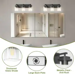 Black 3-Light Bathroom Vanity Lights… — Photo 2