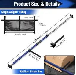 3-H Truck Bed Cargo Bar,43"-77"… — Photo 2