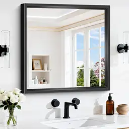 24x24 Black Square Mirror for… — Photo 1
