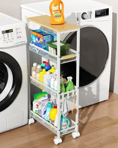 4-Tier Slim Utility Rolling Laundry… — Photo 1