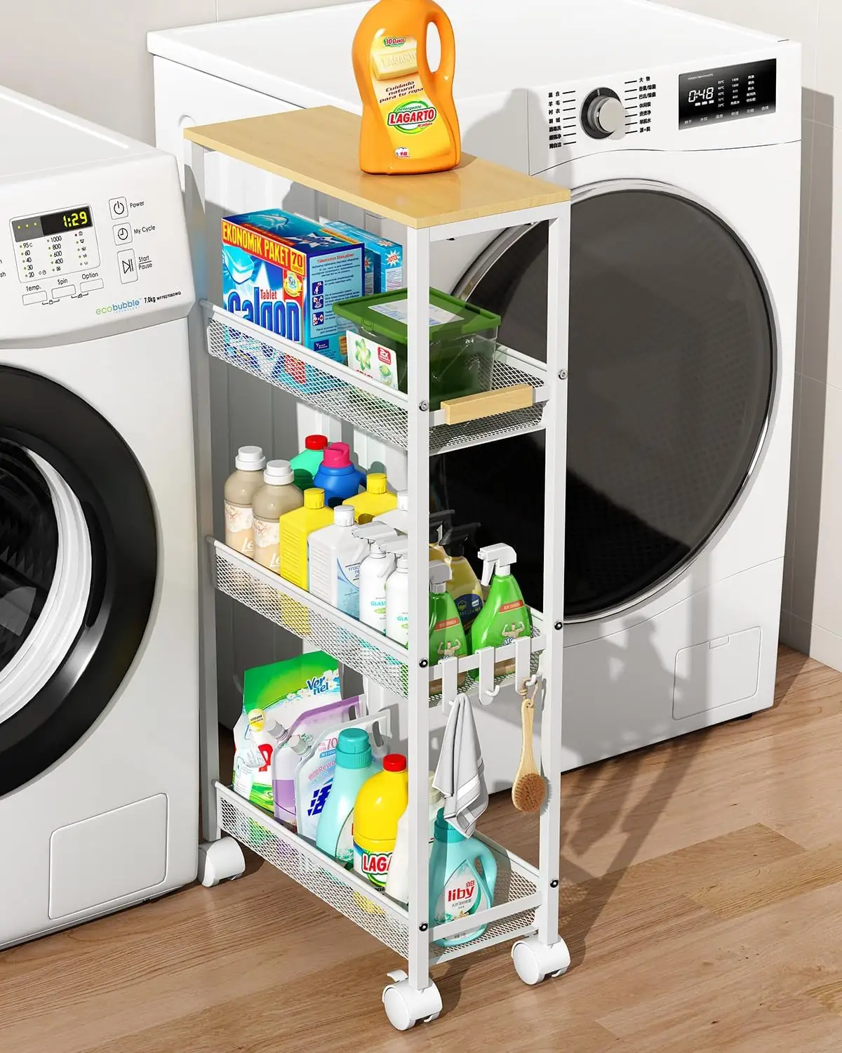 4-Tier Slim Utility Rolling Laundry… — Photo 1