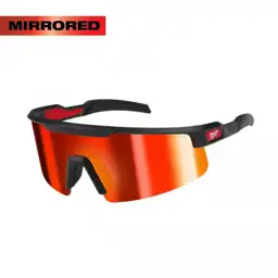 Milwaukee Safety Glasses with Red Wrap Around Mirrored Anti-Scratch ...