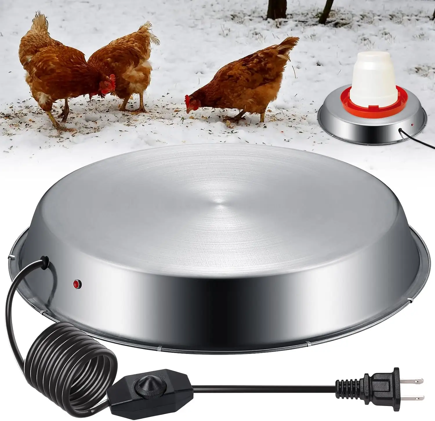15" Metal Heated Chicken Waterer… — Photo 1