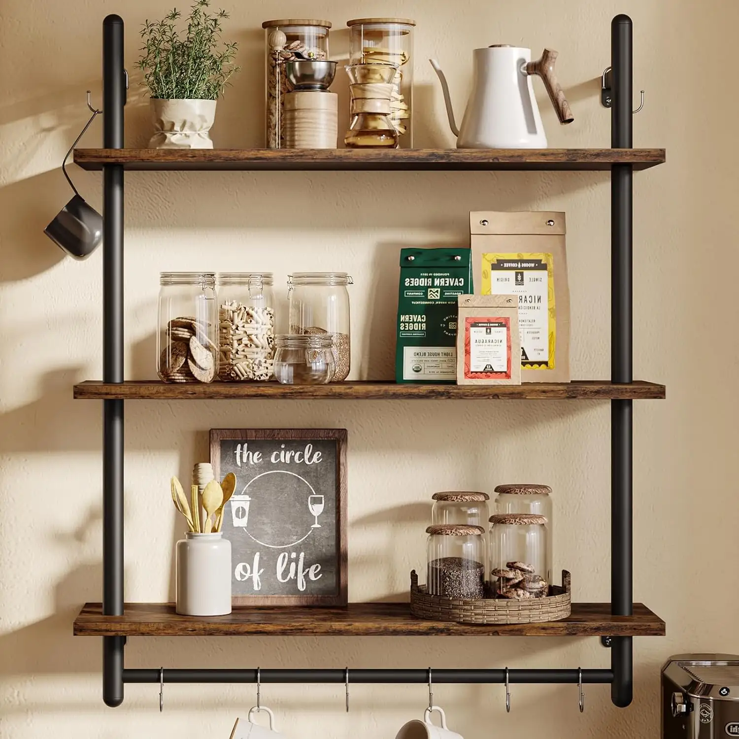 Bestier 3-Tier Industrial Pipe Shelving,… — Photo 1