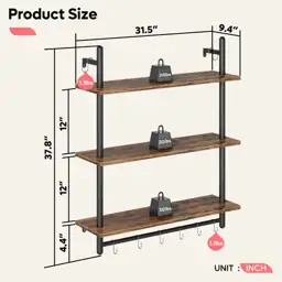 Bestier 3-Tier Industrial Pipe Shelving,… — Photo 2