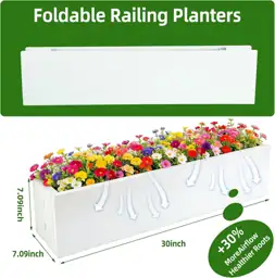 2-Pack Metal Railing Planter Box,… — Photo 2