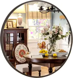 XRAMFY 24 Inch Round Mirror-Black… — Photo 2