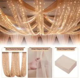 Dark Champagne Ceiling Drapes with… — Photo 2