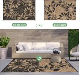 GENIMO Outdoor Rug, Waterproof Plastic… — Photo 2