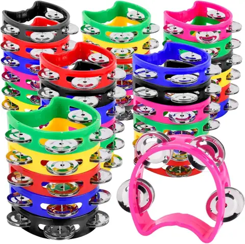 36Pcs Multicolored Kids Tambourines, 4-Bell… — Photo 1