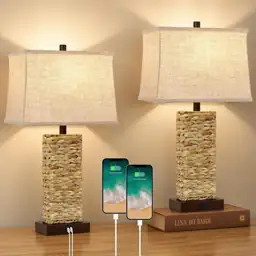 GyroVu Rattan Table Lamps Set… — Photo 1