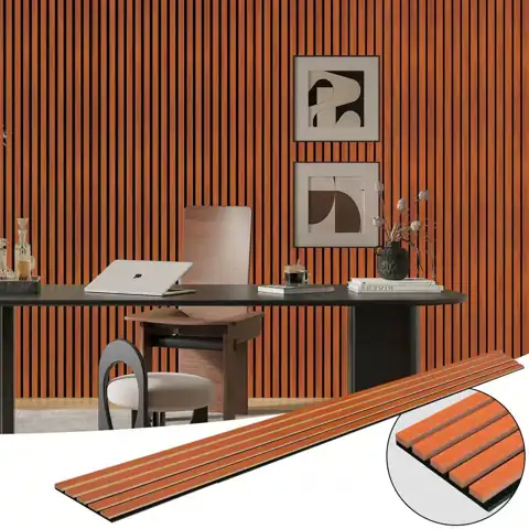 Cherry Wood Slat Acoustic Panels,… — Photo 1