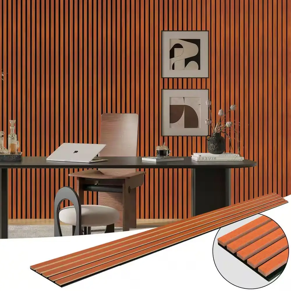 Cherry Wood Slat Acoustic Panels,… — Photo 1