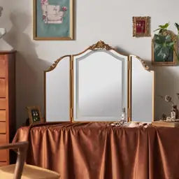 HSDDHOME Antique Gold Triple-Fold Makeup… — Photo 2