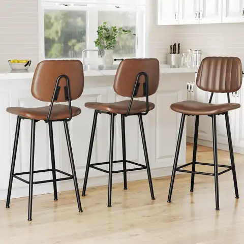 Raynesys 29-Inch Leather Bar Stools… — Photo 1