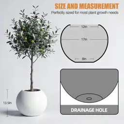 Round Fiberstone Planter with Drainage… — Photo 2