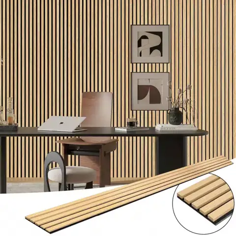 Oak Wood Slat Acoustic Panels,… — Photo 1