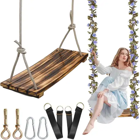 2026 Upgraded Large Wooden Swing… — Photo 1