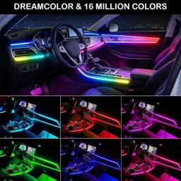 Acrylic Interior Car LED Strip Lights, USB Car Ambient Lighting ...