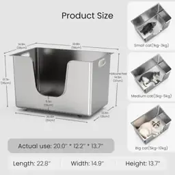 Enclosed Stainless Steel Cat Litter… — Photo 2