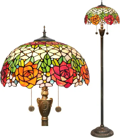 Tiffany Floor Lamp Rose Flower… — Photo 1