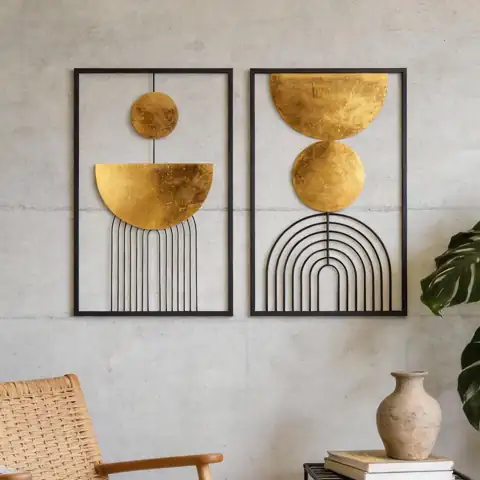 Gold and Black Geometric Wall… — Photo 1
