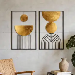 Gold and Black Geometric Wall… — Photo 1