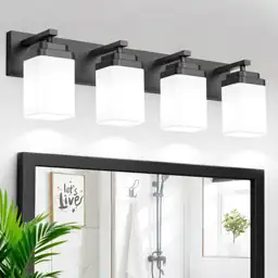 Matte Black 4-Light Bathroom Vanity… — Photo 1