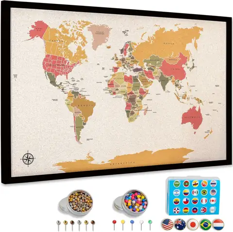 World Map Pin Board 16x24… — Photo 1