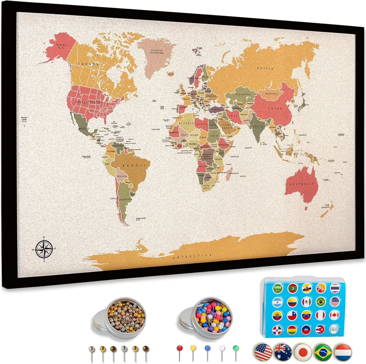 World Map Pin Board 16x24… — Photo 1