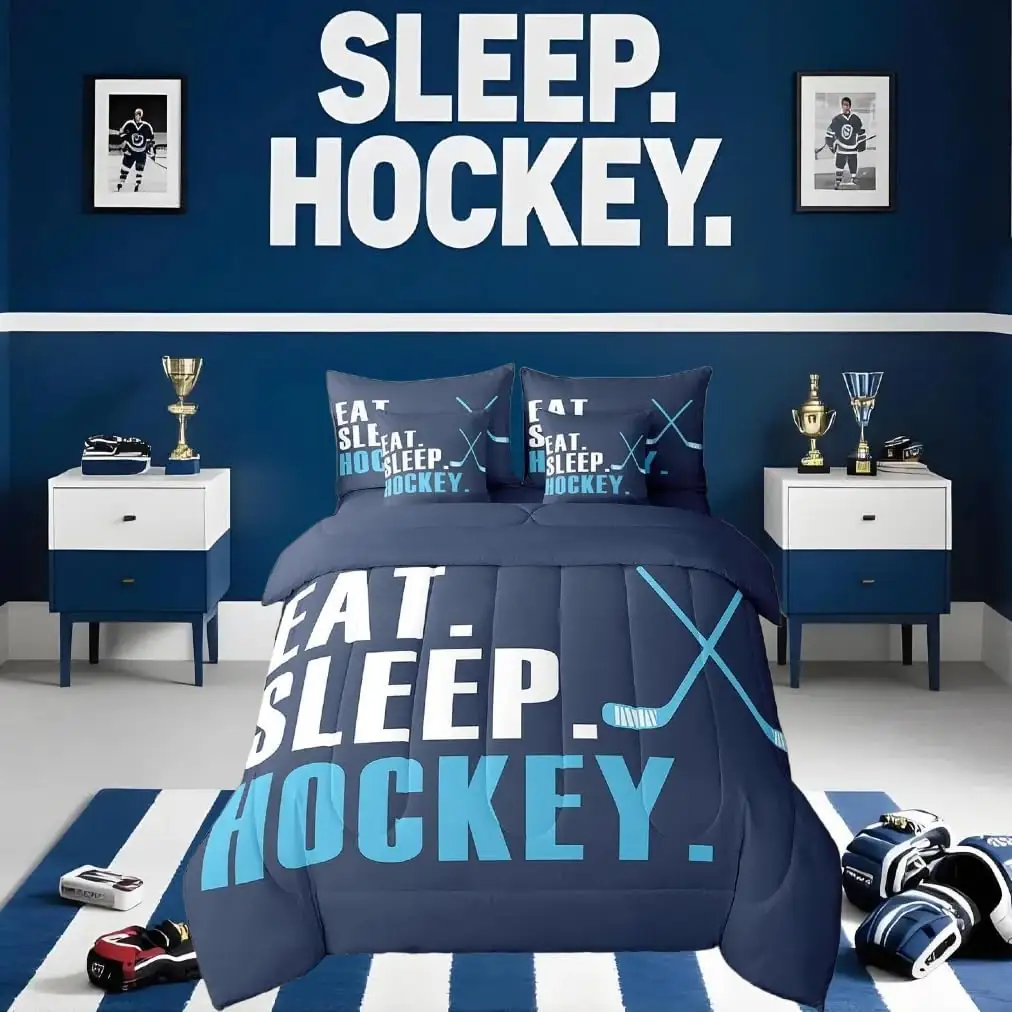 Feelyou Ice Hockey Comforter Set,… — Photo 1