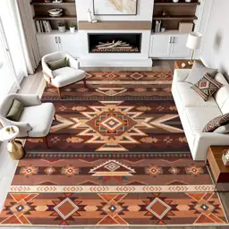 6x9 Western Rustic Aztec Area… — Photo 1