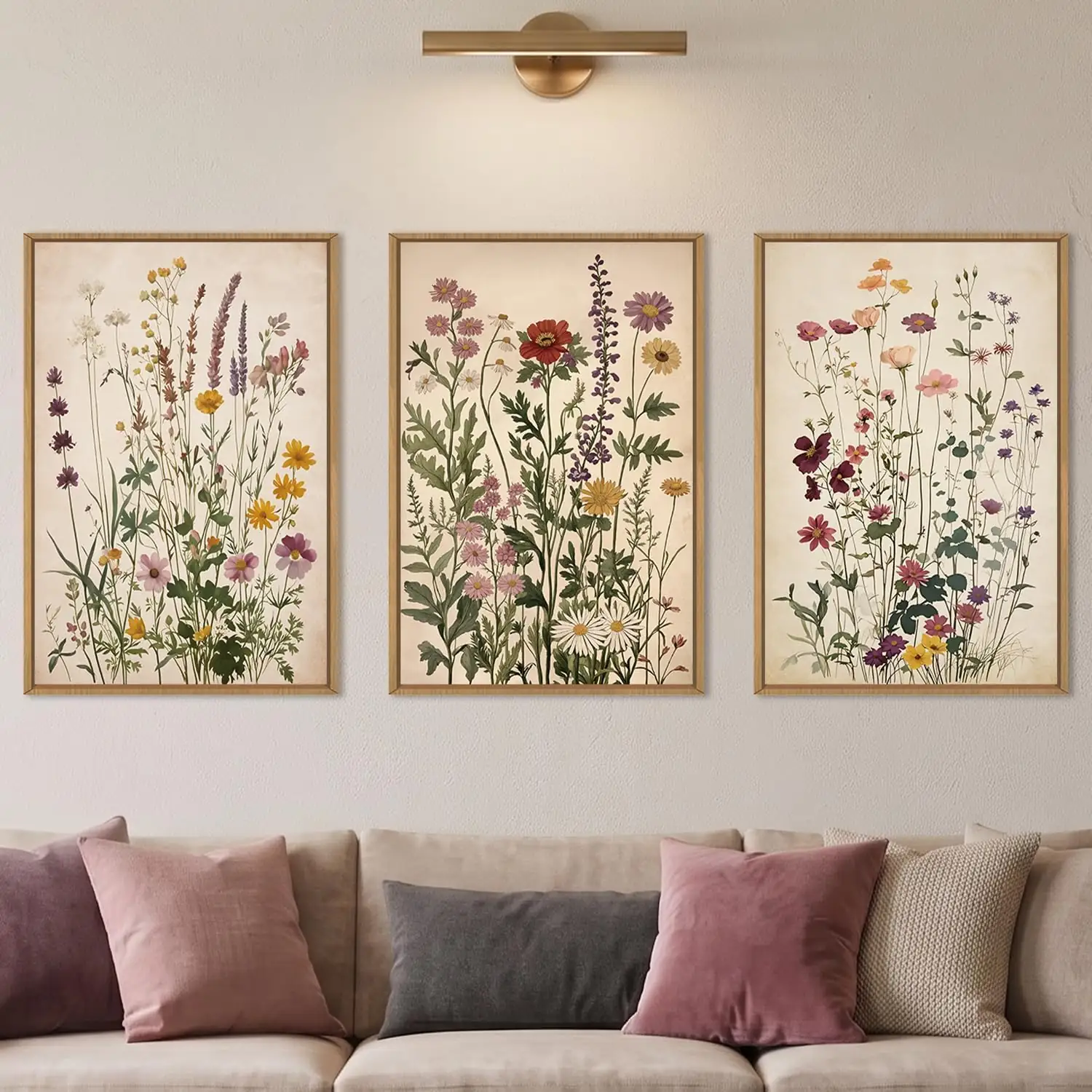 Ausril Vintage Wildflower Watercolor Framed… — Photo 1