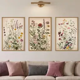 Ausril Vintage Wildflower Watercolor Framed… — Photo 1
