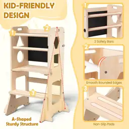 Toddler Standing Tower Anti-Tip Wooden… — Photo 2