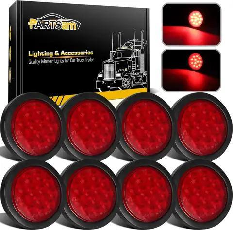 Partsam 8Pcs 4" Red LED… — Photo 1
