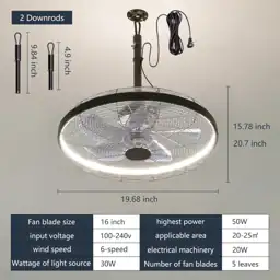 AHAWILL Outdoor Ceiling Fans with… — Photo 2