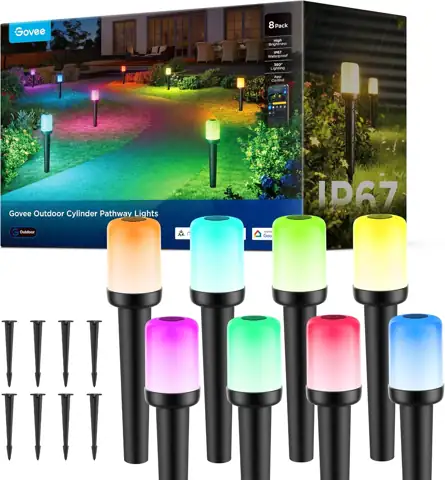 Govee Outdoor Cylinder Pathway Lights,… — Photo 1