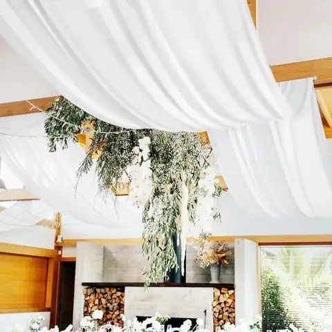 8 Panels White Ceiling Drapes… — Photo 1